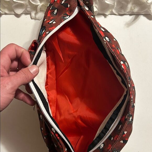Kavu Red and Black Floral Backpack